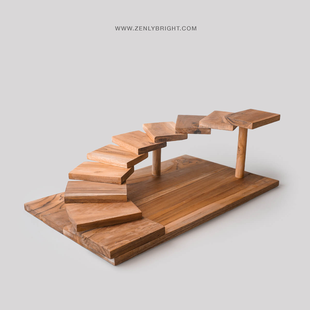 food-display-spiral-teak-wood