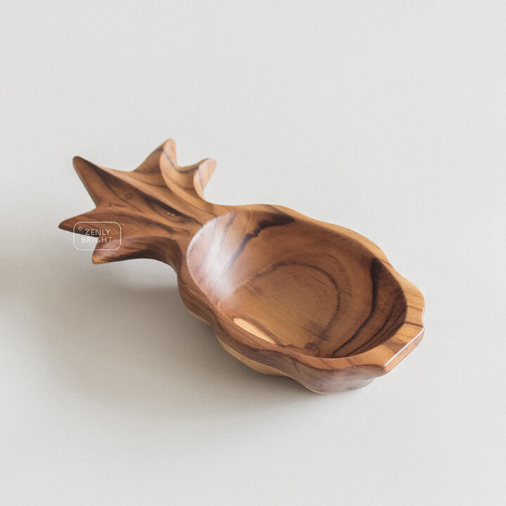 piring-saji-bentuk-nanas-pineapple-shaped-tableware-teak-wood